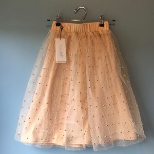 Blush Sparkle Mid Skirt - Never Worn